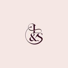 bold serif initial calligraphy wedding concept monogram letter elegant and luxury concept IS