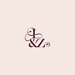 bold serif initial calligraphy wedding concept monogram letter elegant and luxury concept IZ