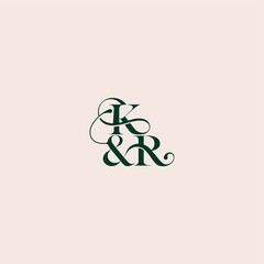 bold serif initial calligraphy wedding concept monogram letter elegant and luxury concept KR