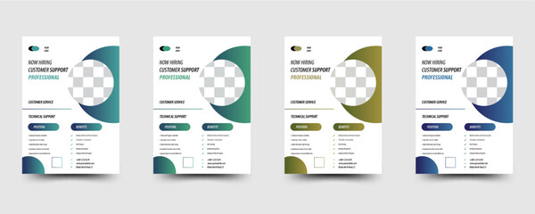 Hiring Job flyer design template For Printing.