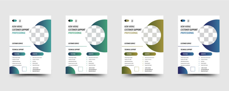 Hiring Job flyer design template For Printing.