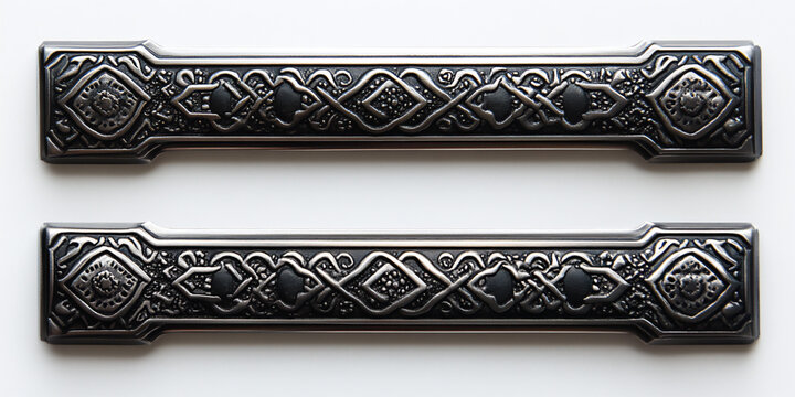 decorative silver and black peruvian brackets