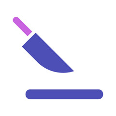 Abstract Illustration of Knife and Cutting Board