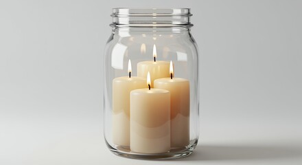 Candles in clear glass jar home decor