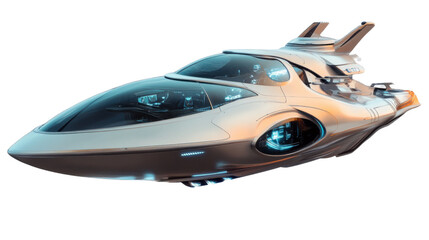 Futuristic Hovercraft Design: This sleek, futuristic hovercraft concept blends cutting-edge technology with aerodynamic grace, promising high-speed travel with a touch of sci-fi flair. 