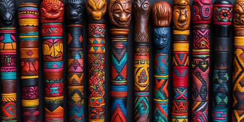 intricate earthy peruvian ceremonial staff