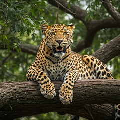 Naklejka premium leopard in zoo