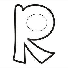 Capital letter R illustration icon vector