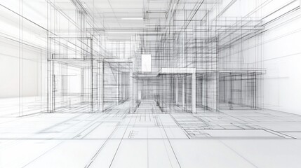 Architectural blueprint visualization representing modern building design