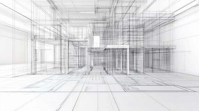 Architectural blueprint visualization representing modern building design