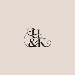 elegant and luxury concept UK wedding concept monogram letter bold serif initial calligraphy
