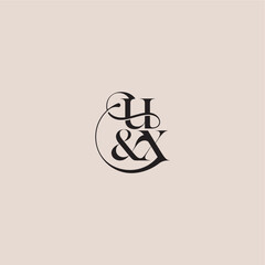 elegant and luxury concept UX wedding concept monogram letter bold serif initial calligraphy