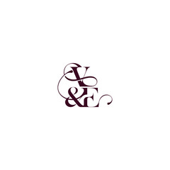 elegant and luxury concept VE wedding concept monogram letter bold serif initial calligraphy