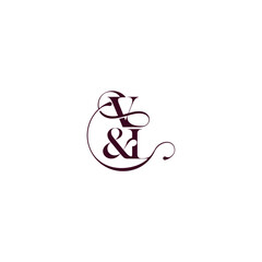 elegant and luxury concept VL wedding concept monogram letter bold serif initial calligraphy