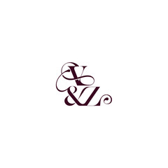 elegant and luxury concept VZ wedding concept monogram letter bold serif initial calligraphy