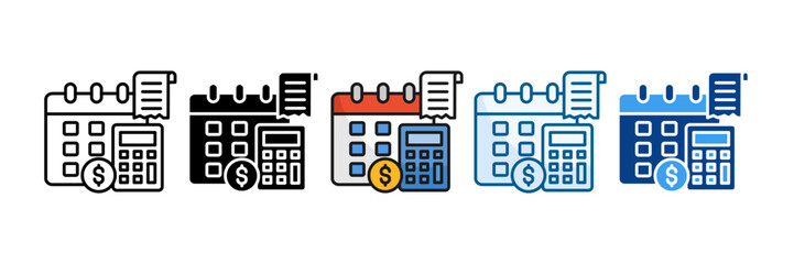 Expense Tracking Icon Set Multiple Style Collection