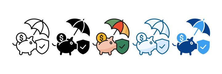 Emergency Fund Icon Set Multiple Style Collection