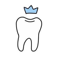 Vector set of dental icons isolated on white