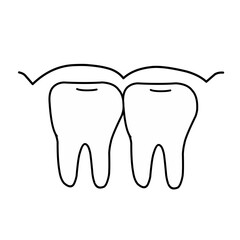 Vector set of dental icons isolated on white