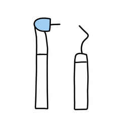 Vector set of dental icons isolated on white