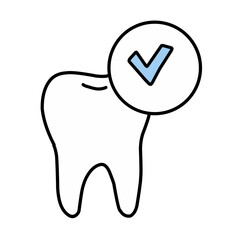 Vector set of dental icons isolated on white