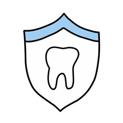 Vector set of dental icons isolated on white