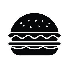Hamburger Stencil Icon Beautiful Elements Vector Illustration