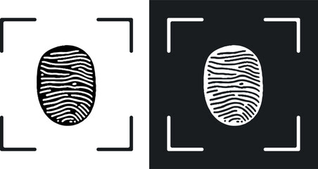 Two fingerprint icons. Biometric security icons vector pack. vector illustrations