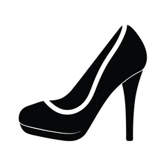 High Heel Stencil Icon Beautiful Elements Vector Illustration