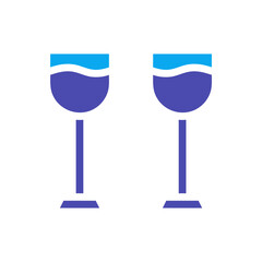 Elegant Wine Glasses, Two Graphic Illustrations
