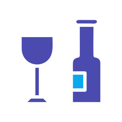 Simplified Graphic: Wine Glass Beside Bottle, Design
