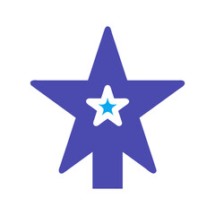 Star Symbol with Inner Star Icon Illustration