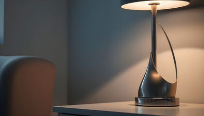 lamp that is sitting on a table
