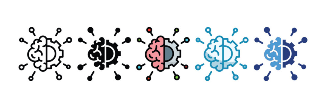 Mind Map Icon Set Multiple Style Collection