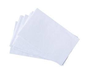 stack of envelope on white background isolated