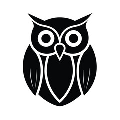 Owl Stencil Icon Beautiful Elements Vector Illustration