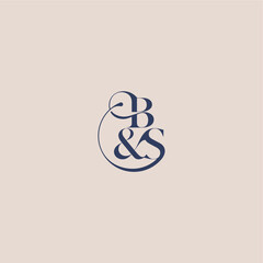 wedding concept monogram elegant and luxury concept BS bold serif initial calligraphy letter