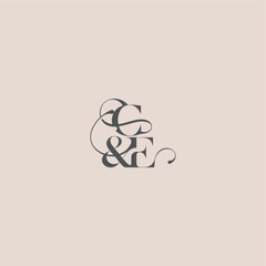 wedding concept monogram elegant and luxury concept CE bold serif initial calligraphy letter