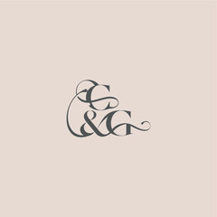 wedding concept monogram elegant and luxury concept CG bold serif initial calligraphy letter