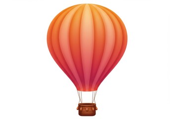 Obraz premium A vibrant hot air balloon with orange and red hues against a clean white background illustration art