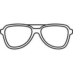 Fototapeta premium Line art vector silhouette of a pair of sunglasses 