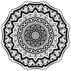 lack and white beautiful mandala design. Beautiful mandala design for coloring book, lace, swirl, henna, tattoo, logo, frame, card, pattern, background and  wallpaper. 