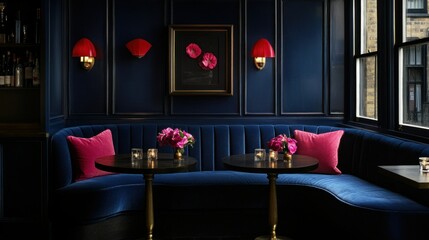 A stylish interior with furniture and decorative features