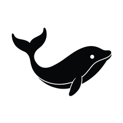 Whale Stencil Icon Beautiful Elements Vector Illustration