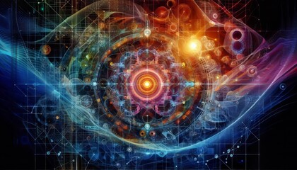 Obraz premium Transient fractal synergy ephemeral wave blueprint
