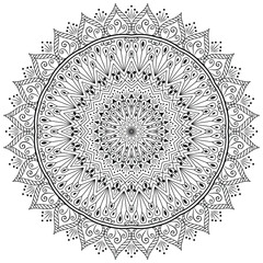 Beautiful mandala design for coloring book. Art on the wall. Decorative pattern in oriental style. 