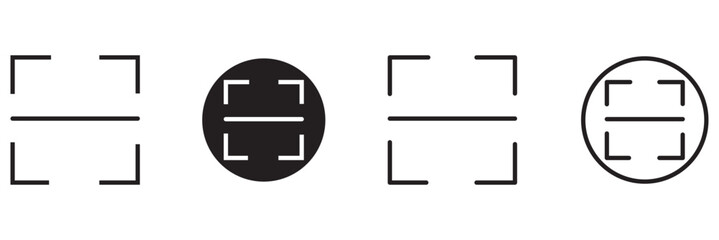 Scan and QR code icon set. Barcode scanner, phone app, payment sign, thin line web symbol on white background editable stroke vector illustration.