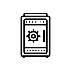 Black line icon for money safety