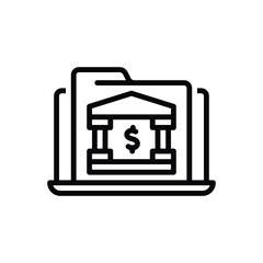 Obraz premium Black line icon for web banking
