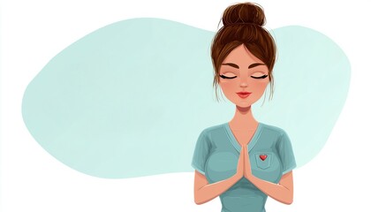 National Nurse Week banner.   woman, expressing gratitude and honor nurses for the greeting card, conveying the importance and dedication of healthcare. vector illustration